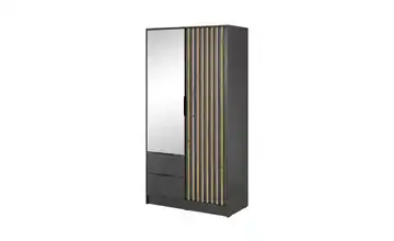 Drehtürenschrank Nelly mit Spiegel Graphit 105 cm