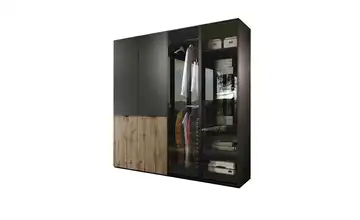 Drehtürenschrank mit Glastüren Sandbox mit Beleuchtung Braun, Schwarz, transparent