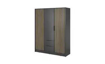 Drehtürenschrank Nelly ohne Spiegel Graphit, Eiche Artisan 155 cm