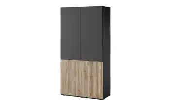 Drehtürenschrank 101 cm breit Sandbox Schwarz, Braun