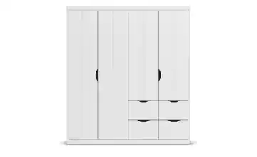 Kleiderschrank mit Schubladen Frieda 4 Stück Weiß