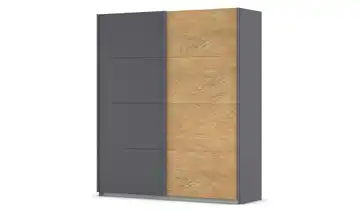 Schwebetürenschrank 2 türig Malva Extra Dunkelgrau, Eiche 181 cm