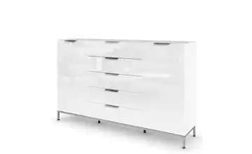 Highboard verchromt Weiß 180 cm