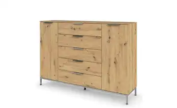 Highboard Eiche Artisan (Nachbildung) Front: Dekor, Oberboden: Dekor 160 cm verchromt