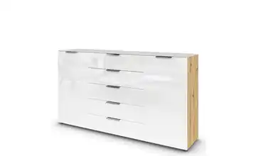 Sideboard verchromt Weiß/Eiche Artisan (Nachbildung) 180 cm