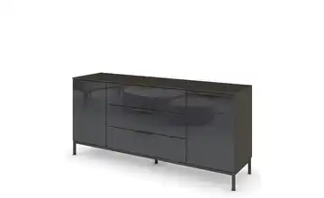 Sideboard Basaltgrau, Graphit Front: Glas, Oberboden: Dekor Graphit