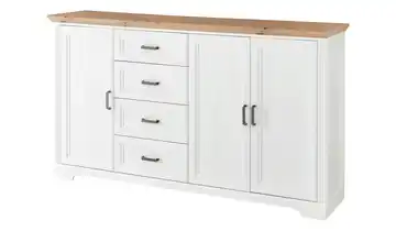 Sideboard Varese Pinie (Nachbildung), Weiß, Asteiche (Nachbildung)