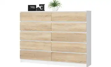Kommode 160 cm breit Kate Weiß, Eiche Sonoma (Nachbildung)
