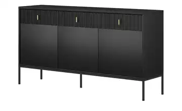 Sideboard Maglione Schwarz Griffe: Metall Goldfarben, Gestell: Metall Schwarz