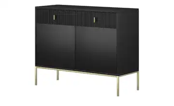 Kommode Maglione Schwarz Griffe und Gestell: Metall Goldfarben