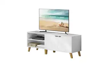 TV-Lowboard Weiß, Khaki