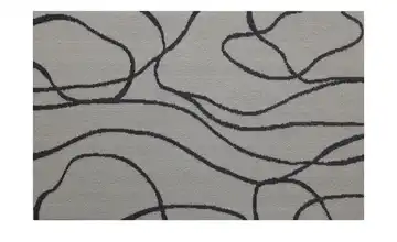 Webteppich Mellow Anthrazit, Weiß Linien 140x200 cm