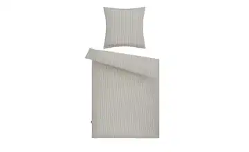 Como Green Satin Wende-Bettwäsche  Calm Stripes