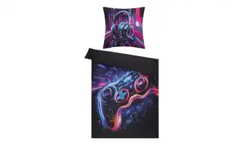 como Mako-Satin Wende-Bettwäsche Gamer