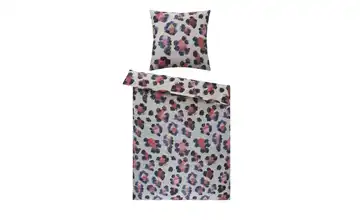 indigo Mako-Satin Bettwäsche Animalistic