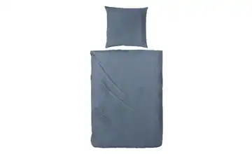 Satin Bettwäsche-Set 220 cm 155 cm Denimblau 155x220 cm