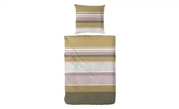 Mako-Satin Bettwäsche-Set Gelb, Lila/Violett 220 cm 155 cm