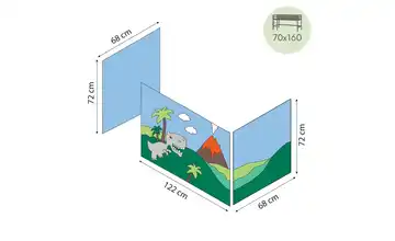 Hoppekids Vorhang für Spielbett 70x160  Dinosaur