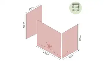 Hoppekids Vorhang Mittelhochbett 70x160  Princess