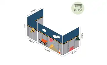Hoppekids Vorhang für Spielbett 90x200  Construction