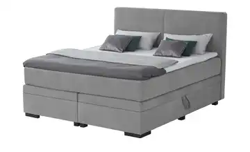 Boxi Boxspringbett mit Bettkasten Boxi Classic Hellgrau 180 cm Kaltschaumkern Velours H3 & H5