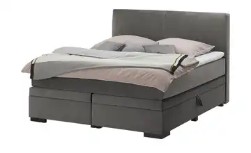 Boxi Boxspringbett mit Bettkasten Boxi Classic Dunkelgrau 160 cm Kaltschaumkern Samt H2 & H4