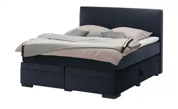 Boxi Boxspringbett Boxi Mitternachtsblau 160 cm Kaltschaumkern Samt H2