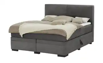 Boxi Boxspringbett Boxi Anthrazit 160 cm Viscoschaumkern Cordstoff H2