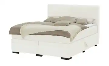 Boxi Boxspringbett Boxi Creme 160 cm Viscoschaumkern Cordstoff H2