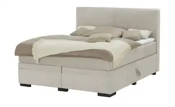 Boxi Boxspringbett Boxi Natur 160 cm Viscoschaumkern Cordstoff H2 & H3