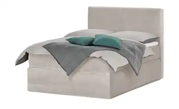 Boxi Boxspringbett Boxi Classic Beige 140 cm Samt H2 & H4 Kaltschaumkern