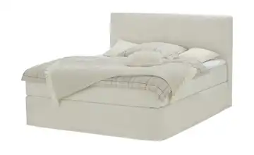 Boxi Boxspringbett Boxi Classic Creme 160 cm Cordstoff H2 & H4 Viscoschaumkern