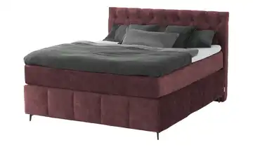 Jette Home Boxspringbett Glam New Bordeauxrot 160 cm H2 & H3 Viscoschaumkern