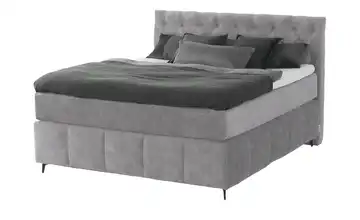 Jette Home Boxspringbett Glam New Hellgrau 160 cm H4 Viscoschaumkern