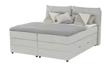 Boxspringbett mit Bettkasten Neto Hellgrau H1 160 cm Kaltschaumkern