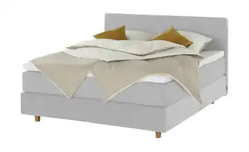 Jette Home Boxspringbett Jette Flex Hellgrau 140 cm H2 Kaltschaumkern 63,5 cm