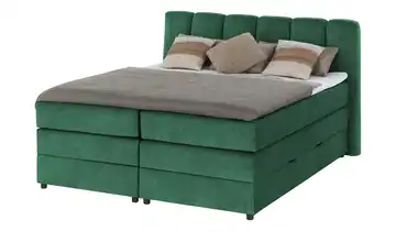 Boxspringbett mit Bettkasten Claire Grün 180 cm H2 & H3 Kaltschaumkern