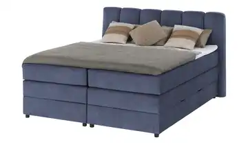 Boxspringbett mit Bettkasten Claire Blau 180 cm H4 Kaltschaumkern