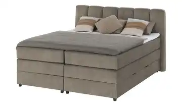 Boxspringbett mit Bettkasten Claire Taupe 160 cm H3 & H4 Kaltschaumkern