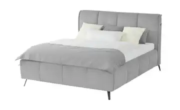 pop Polsterbett mit Bettkasten Pamela 160 cm Grau H2 Premium