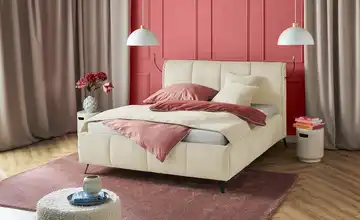 pop Polsterbett mit Bettkasten Pamela 160 cm Natur H2 Deluxe