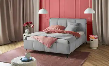pop Polsterbett mit Bettkasten Pamela 160 cm Grau H3 Deluxe