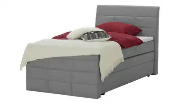 Boxspringbett mit Bettkasten und Topper Baron Grau H2 140 cm