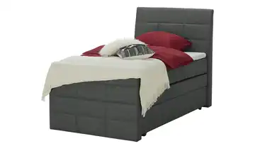 Boxspringbett mit Bettkasten und Topper Baron Schwarz H2 100 cm
