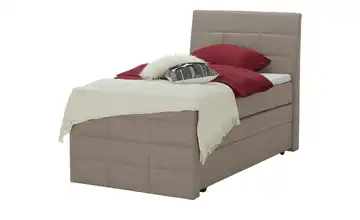 Boxspringbett mit Bettkasten und Topper Baron Beige H2 100 cm