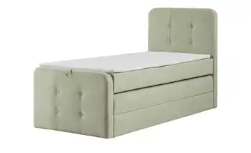 Boxspringbett mit Bettkasten Neapel 100x200 cm Mintgrün 7 cm 100 cm 7cm Visco-Topper
