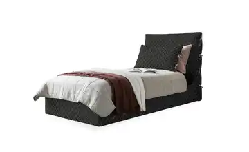 Miuform Polsterbett gemustert Sleepy Luna mit Bettkasten 90x200 cm Graphit