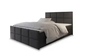 MASSENO Boxbett mit Bettkasten Ariel Grau 160x200 cm Flachgewebe fein