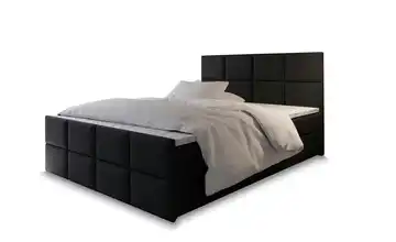 MASSENO Boxbett mit Bettkasten Ariel Schwarz 140x200 cm Flachgewebe fein