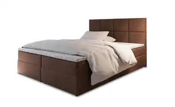 MASSENO Boxbett 180x200 cm Braun Velours